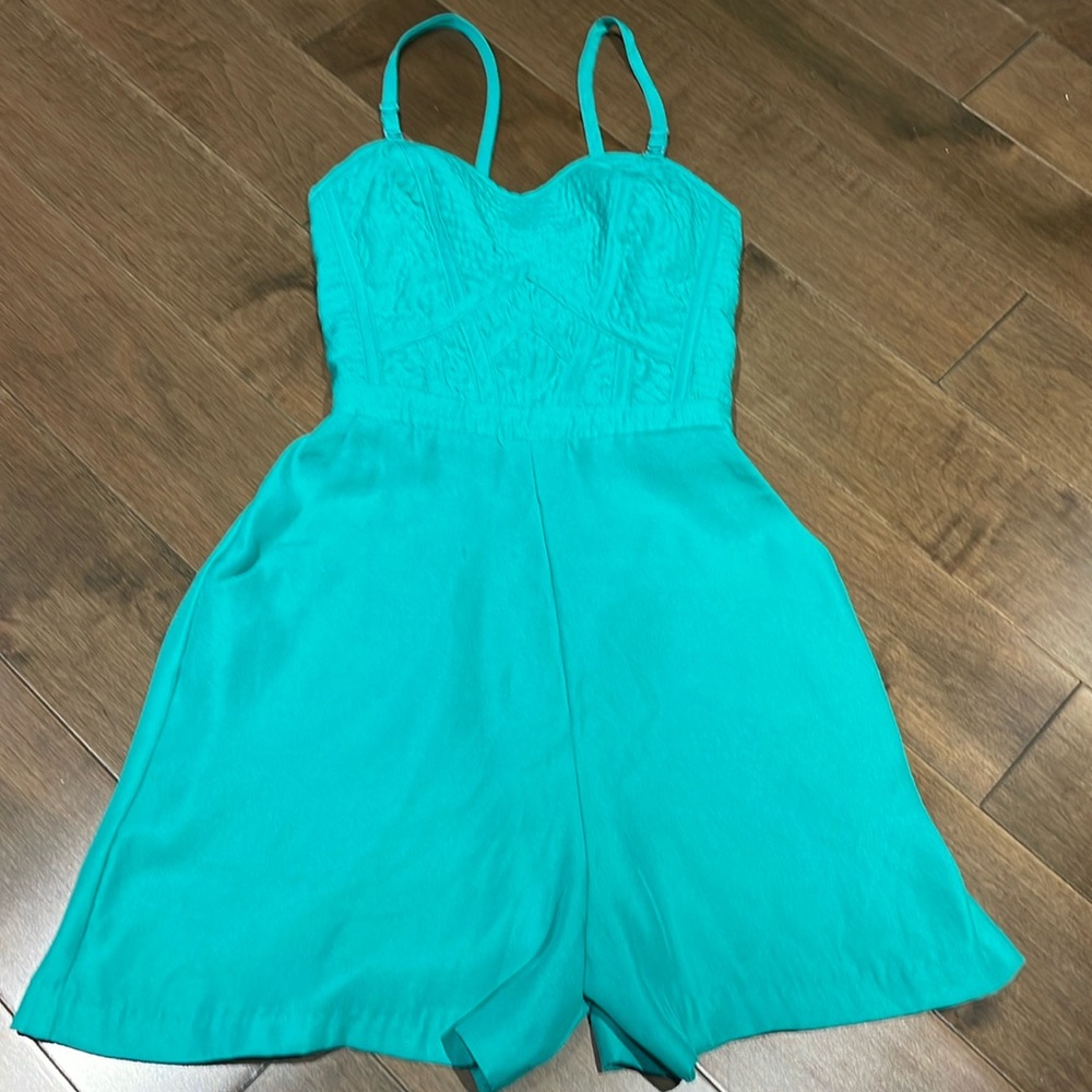 Bebe turquoise romper sz xs